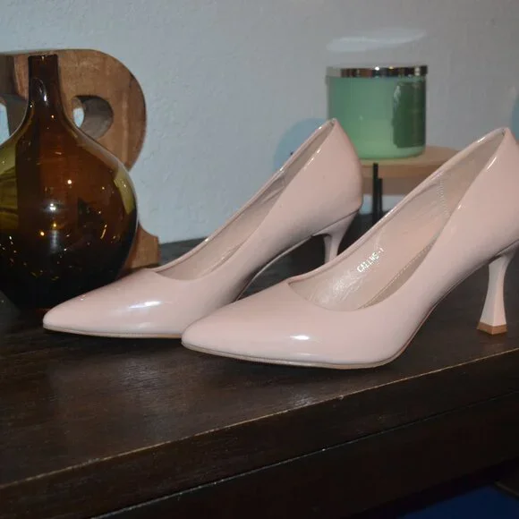 Pre-owned ANNA pink pointed toe covered heel size 10 - Picture 2 of 6